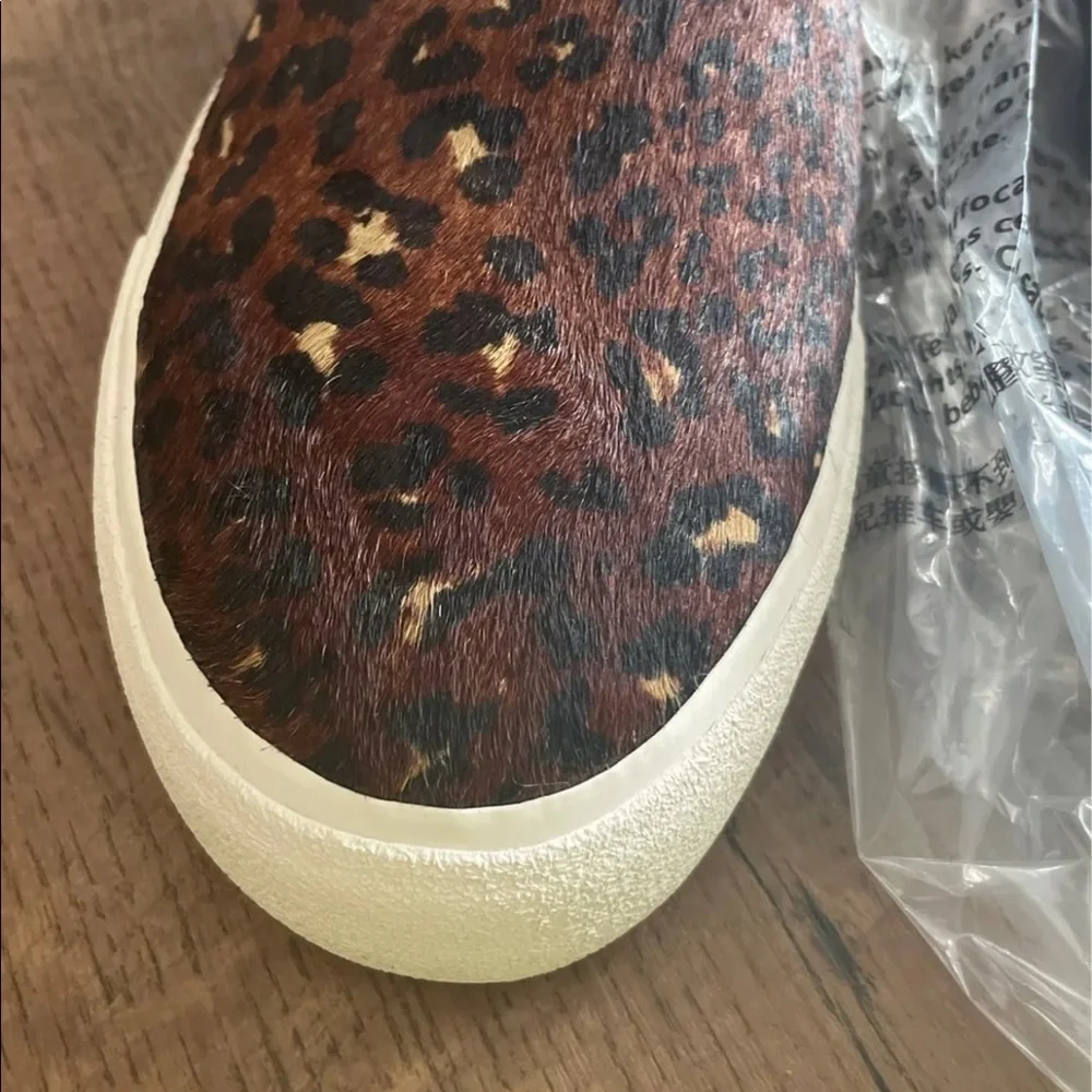 Madewell Woman’s Sidewalk Slip-On Sneakers in mini Leopard Calf Hair New in box